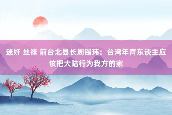 迷奸 丝袜 前台北县长周锡玮：台湾年青东谈主应该把大陆行为我方的家
