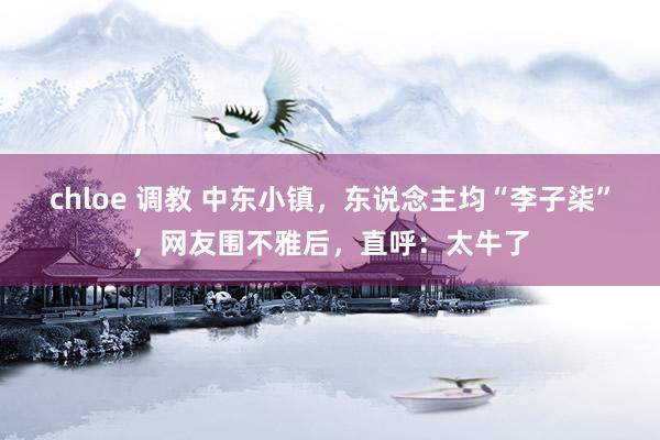 chloe 调教 中东小镇，东说念主均“李子柒”，网友围不雅后，直呼：太牛了