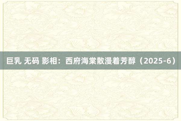 巨乳 无码 影相：西府海棠散漫着芳醇（2025-6）