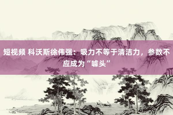 短视频 科沃斯徐伟强：吸力不等于清洁力，参数不应成为“噱头”