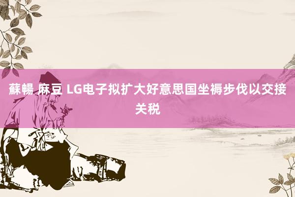 蘇暢 麻豆 LG电子拟扩大好意思国坐褥步伐以交接关税